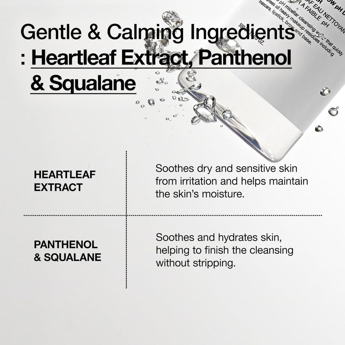 ANUA - Heartleaf+Panthenol,  Heartleaf Low PH Deep Cleansing Water - 500g