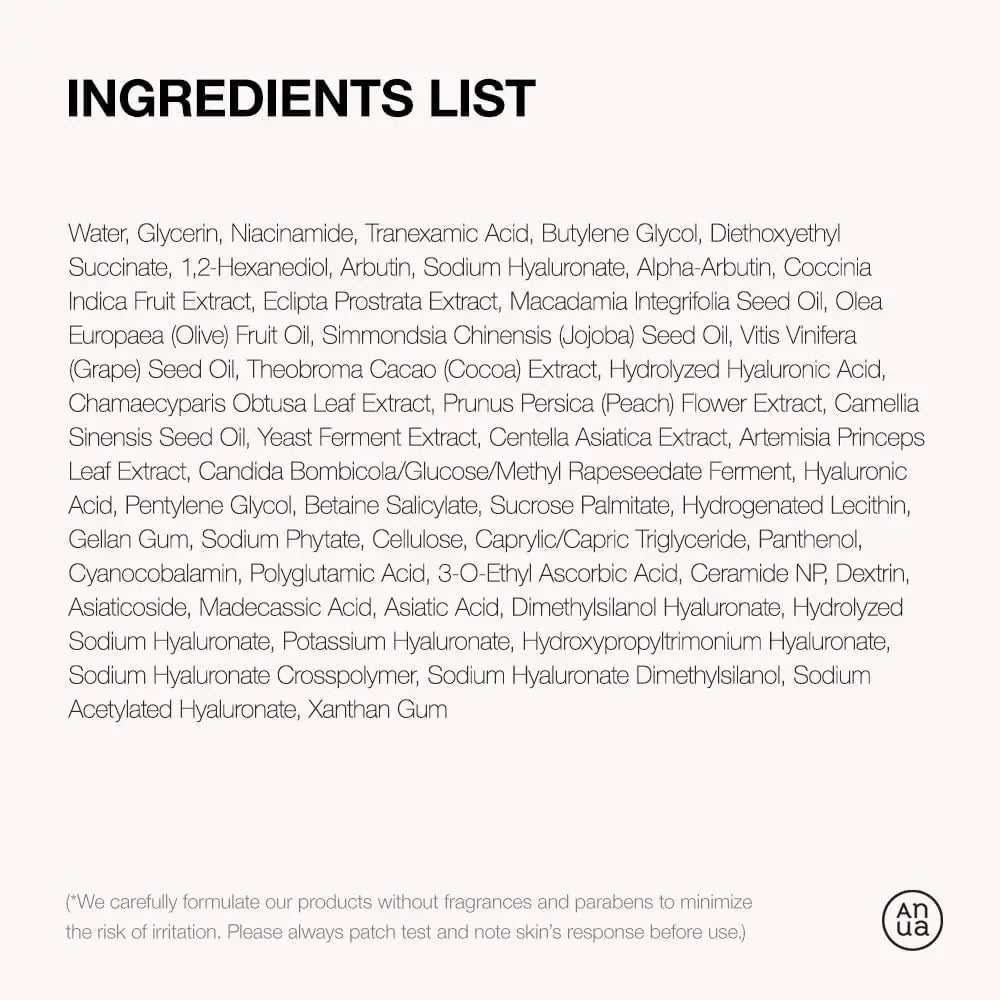ANUA Niacinamide 10% + TXA 4% Dark Spot Correcting Serum 30ml masques