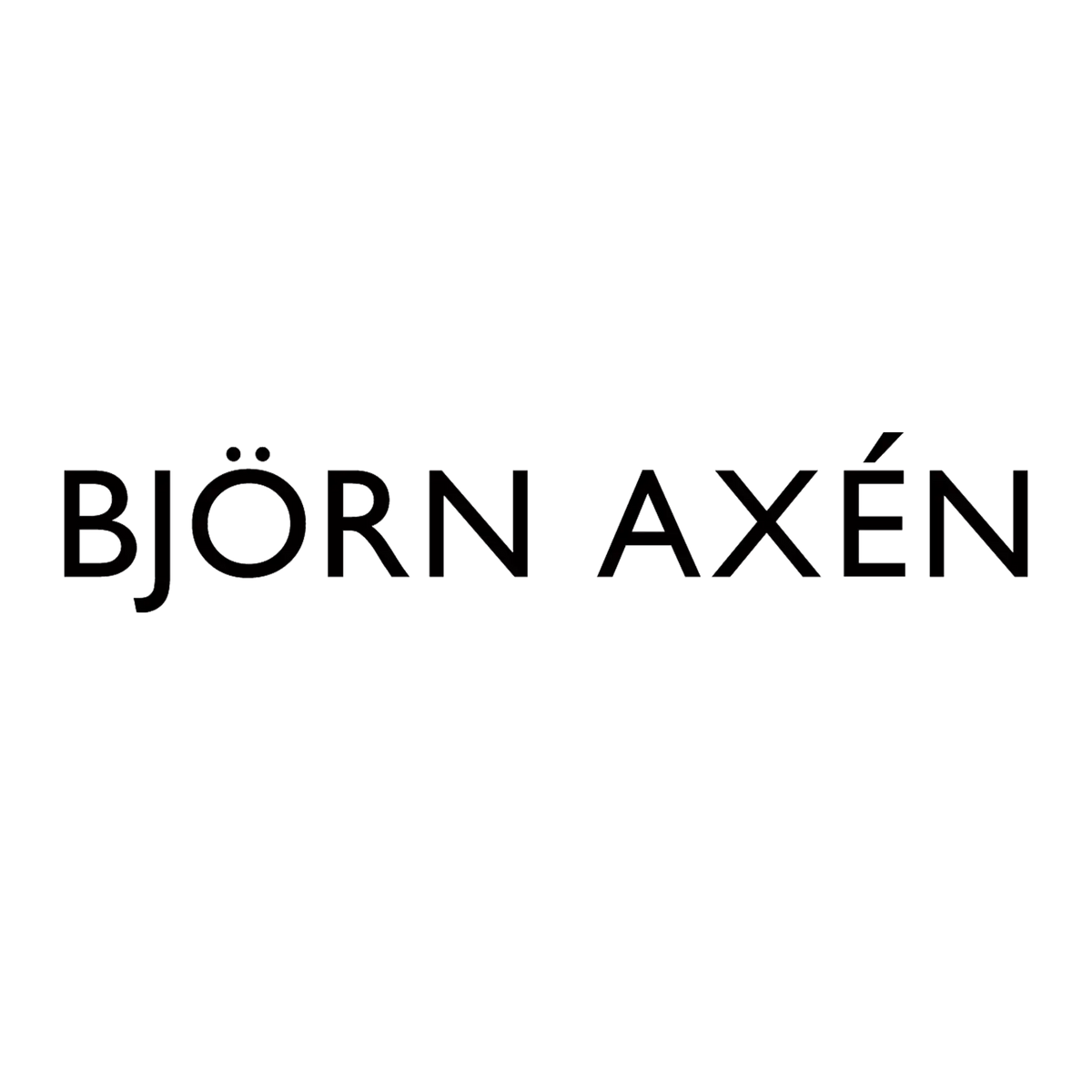 Björn axén logo in elegante zwarte letters tegen een donkere achtergrond.