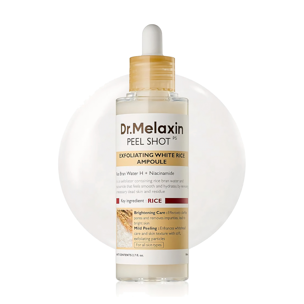 Dr MELAXIN - Peel Shot Exfoliating White Rice Ampoule- 80ml