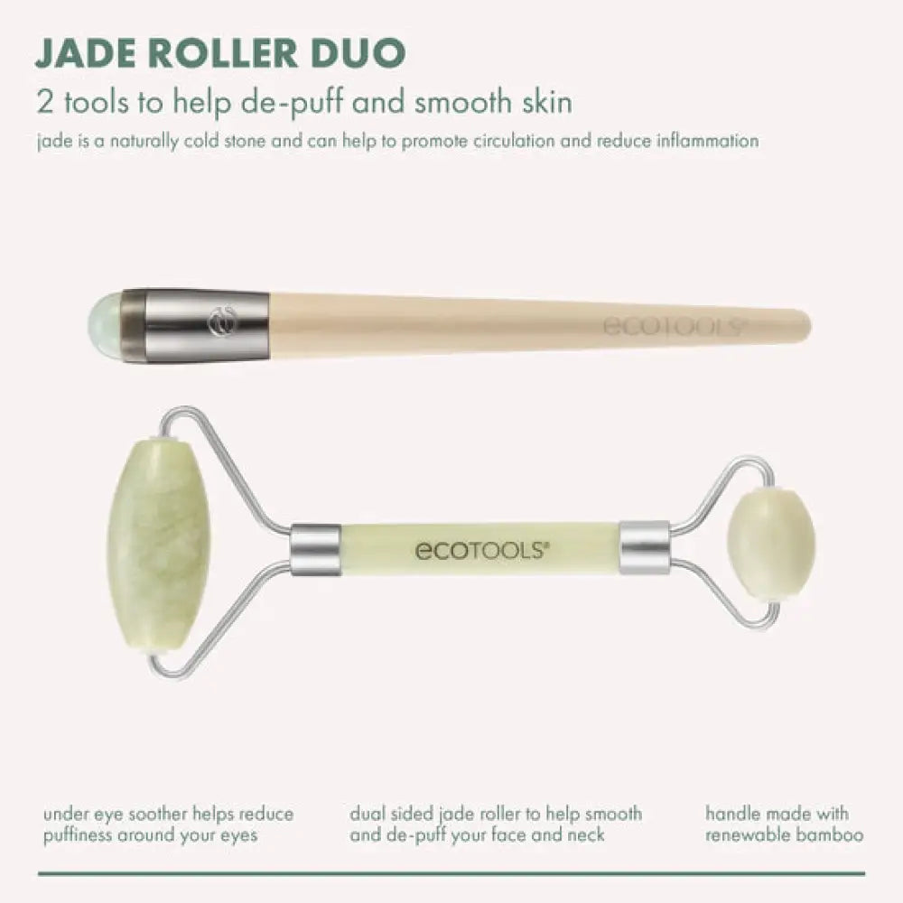 ECOTOOLS - Jade Facial Roller and Eye Roller Duo (2pcs)