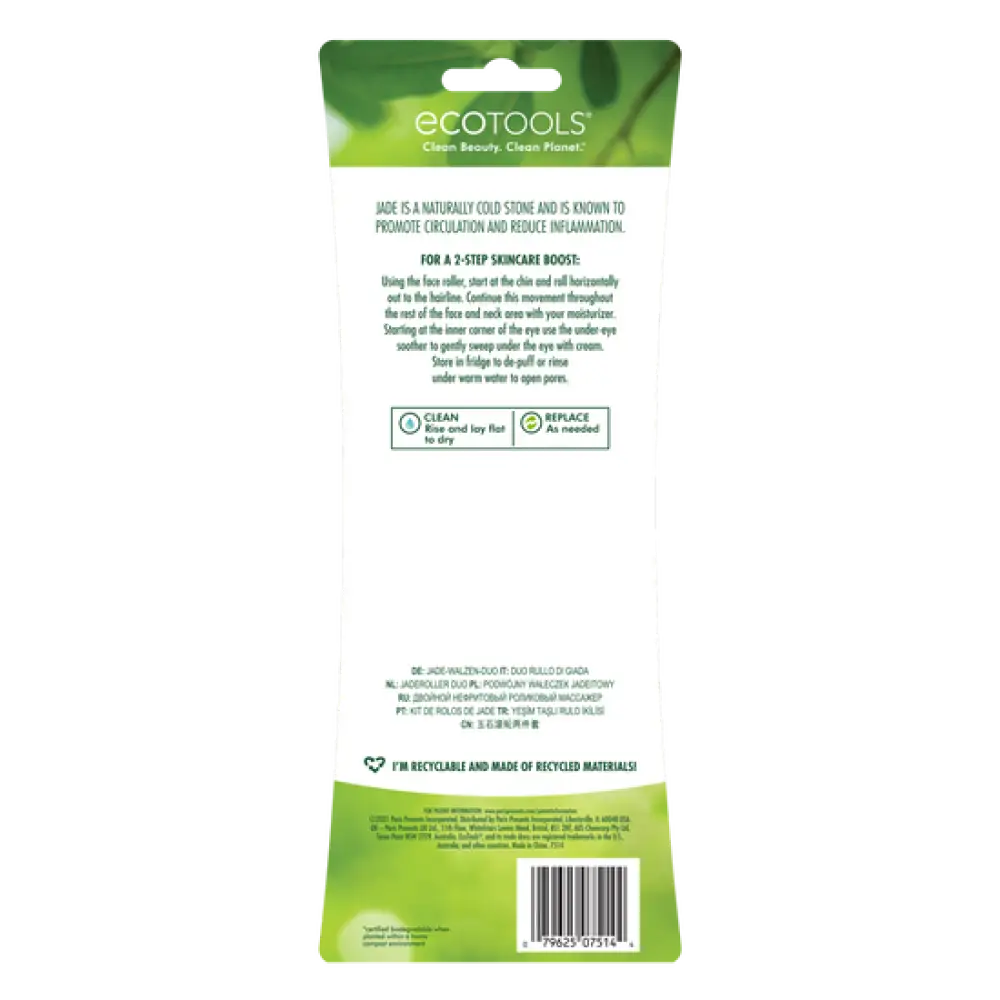 ECOTOOLS - Jade Facial Roller and Eye Roller Duo (2pcs)