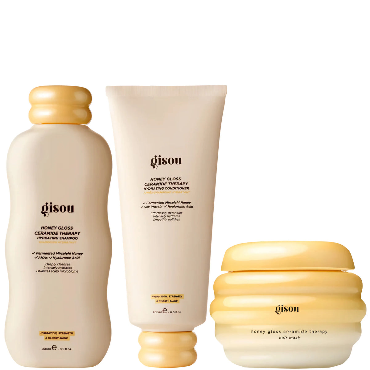 GISOU - DUO Honey Gloss Ceramide Cleanse Shampoo 250ml + Conditioner 200ml