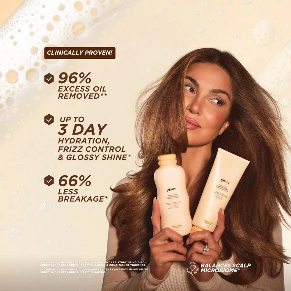 GISOU - DUO Honey Gloss Ceramide Cleanse Shampoo 250ml + Conditioner 200ml