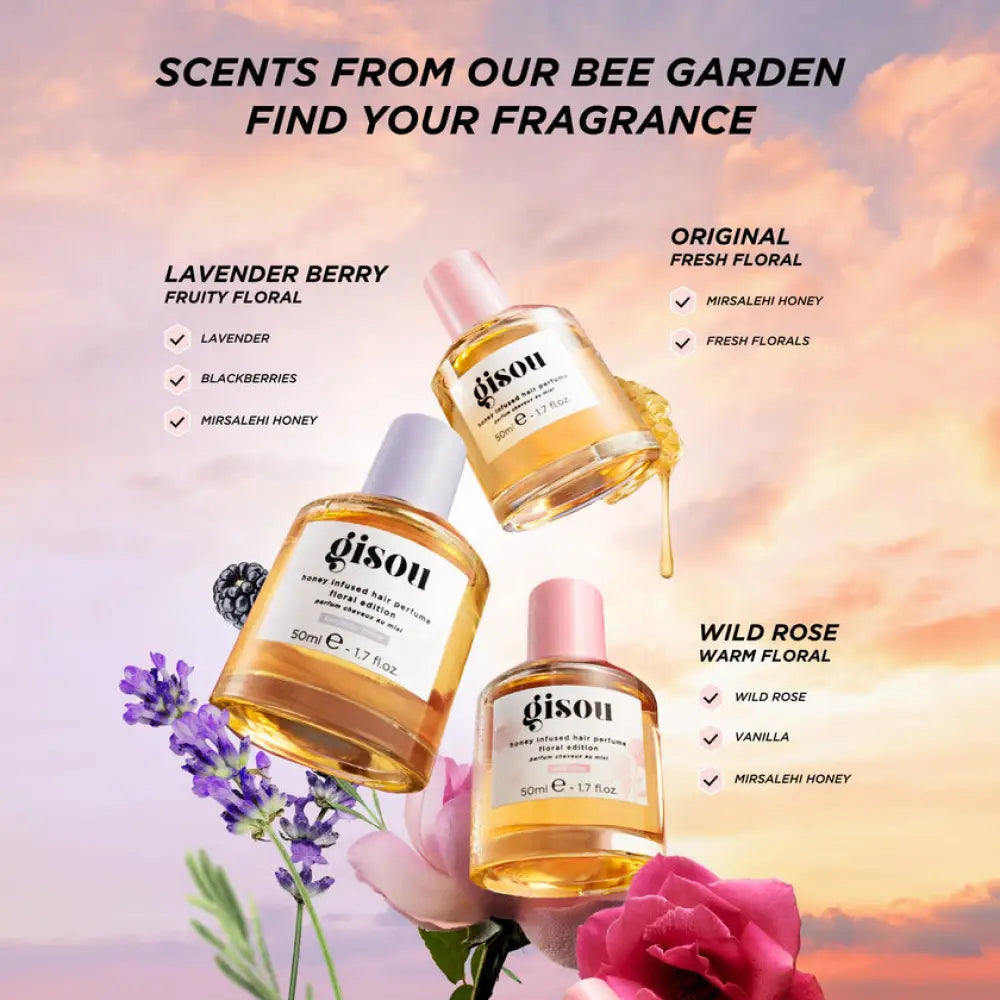 GISOU - MINI Honey Infused Hair Perfume Floral Edition - réf Lavender Berry 15ml KIT