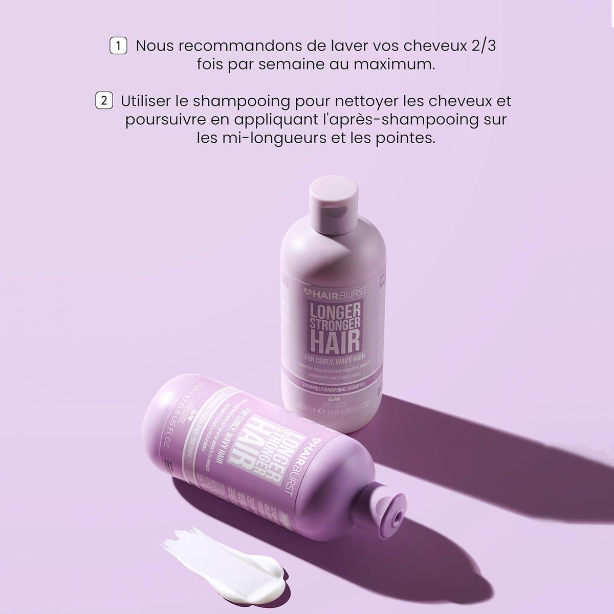 HAIRBURST - Shampoing + Conditioner Pour Cheveux Bouclés et Ondulés - 2x350ml