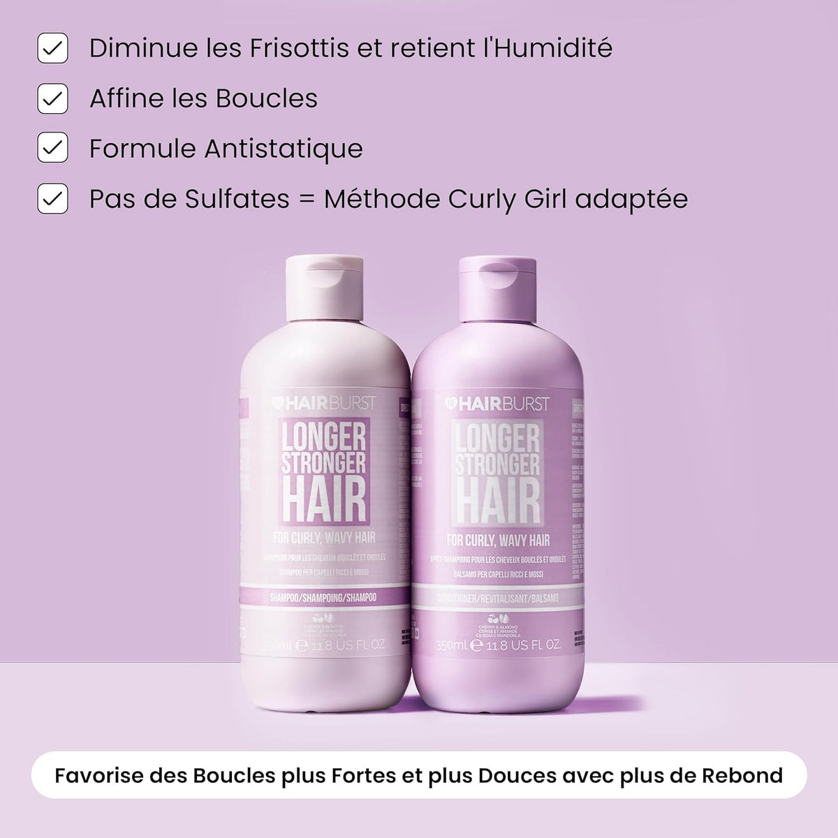 HAIRBURST - Shampoing + Conditioner Pour Cheveux Bouclés et Ondulés - 2x350ml