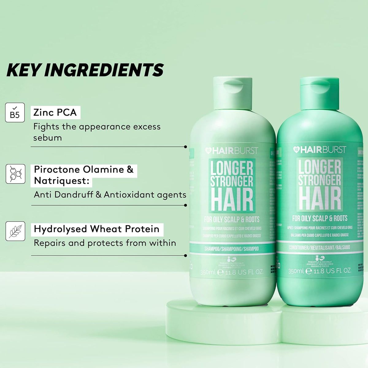 HAIRBURST - Shampoing + Conditoner Pour Cheveux Gras - 2x350ml