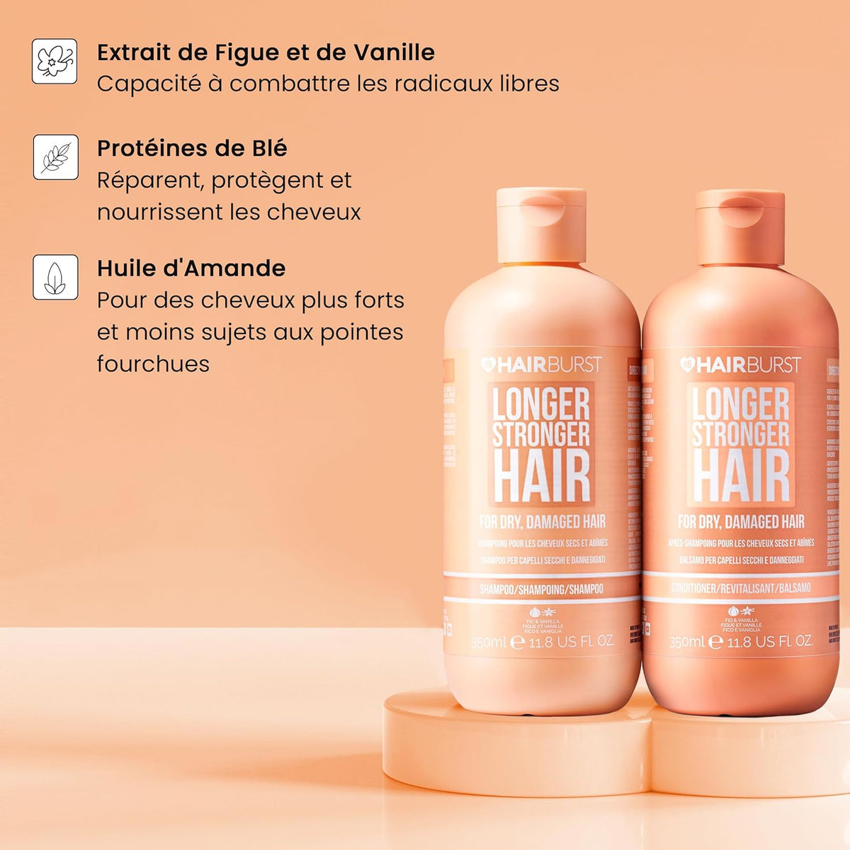 HAIRBURST - Shampoing Pour Cheveux Secs et Abîmés - 350ml
