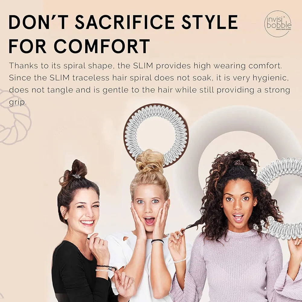 INVISIBOBBLE - Spirale à Cheuveux Élégante Slim - Crystal Clear ( 3pcs )