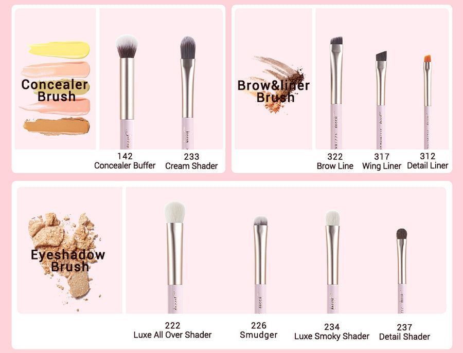 JESSUP - 15pcs Blushing Bride/Golden Brush kit Premium