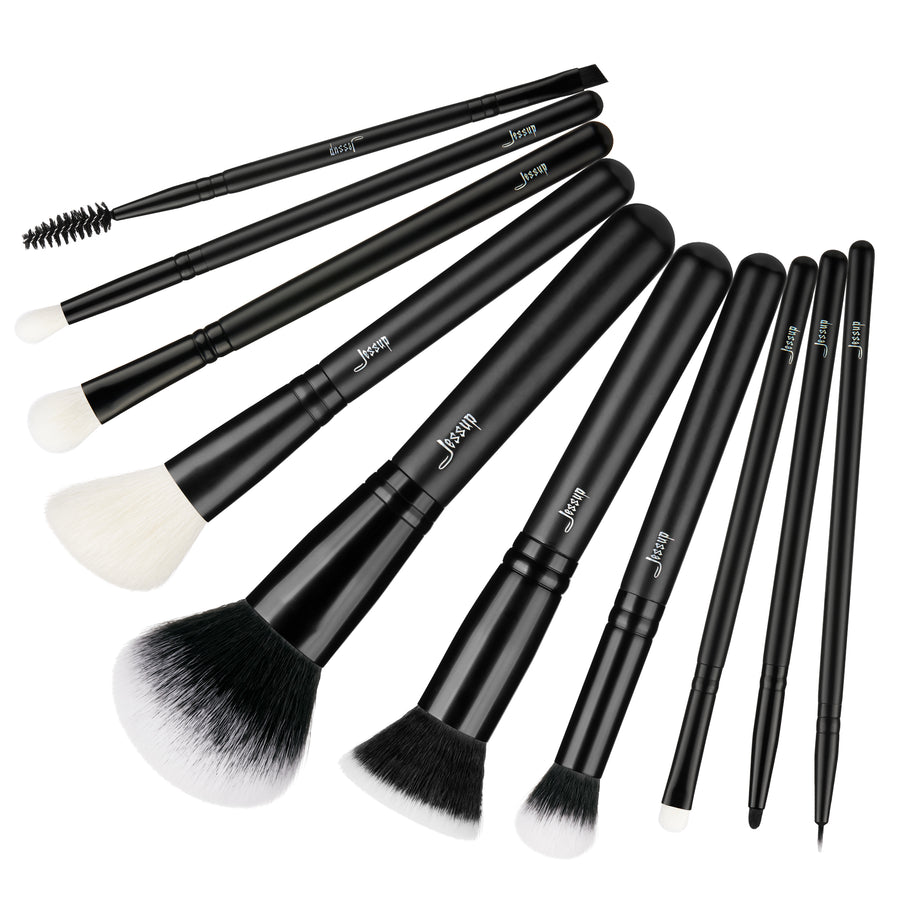 JESSUP - Ensemble 10pcs Shed Resistant Premium Makeup Brushes