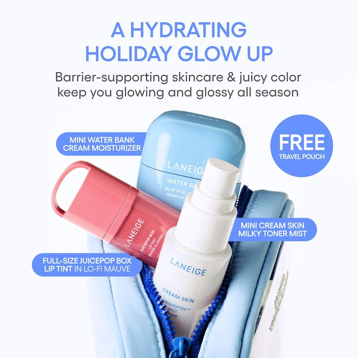 LANEIGE -Tint & Glow Mini Korean Skincare + JuicePop Box Lip Tint Gift Set ( 3pcs )