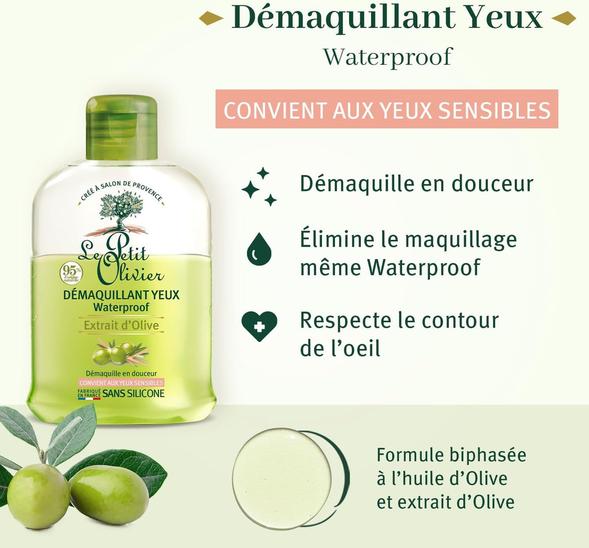 LE PETIT OLIVIER - Démaquillant Yeux Waterproof Extraits Huile d'olive - 125ml