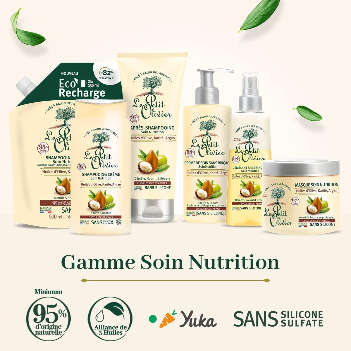 LE PETIT OLIVIER - Démêlant Sans Rinçage Nutrition Huiles d'olives Karité et Argan - 150ml