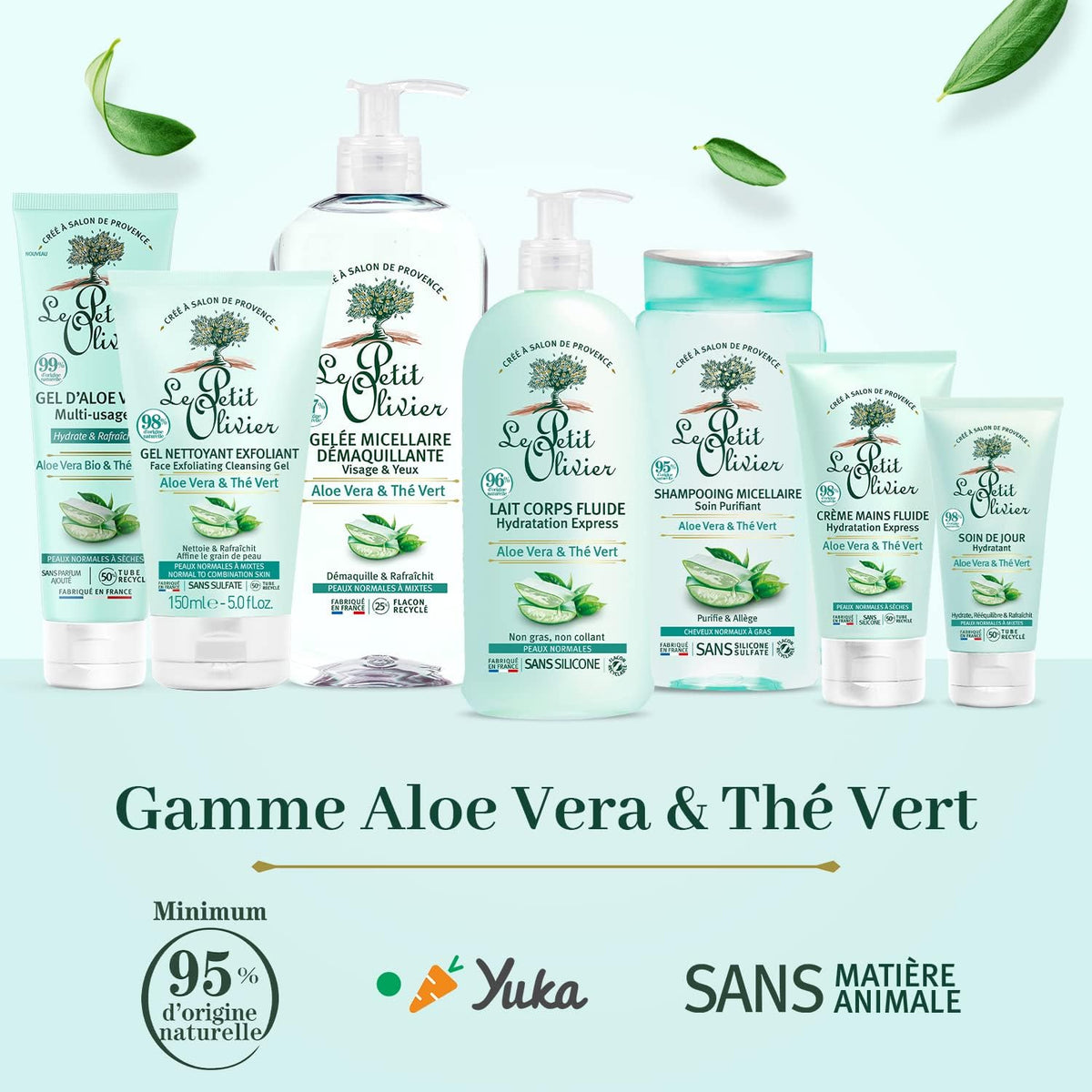 LE PETIT OLIVIER - Shampooing et Après Shampooing Micellaire Purifiant Aloe Vera et Thé Vert - 250ml