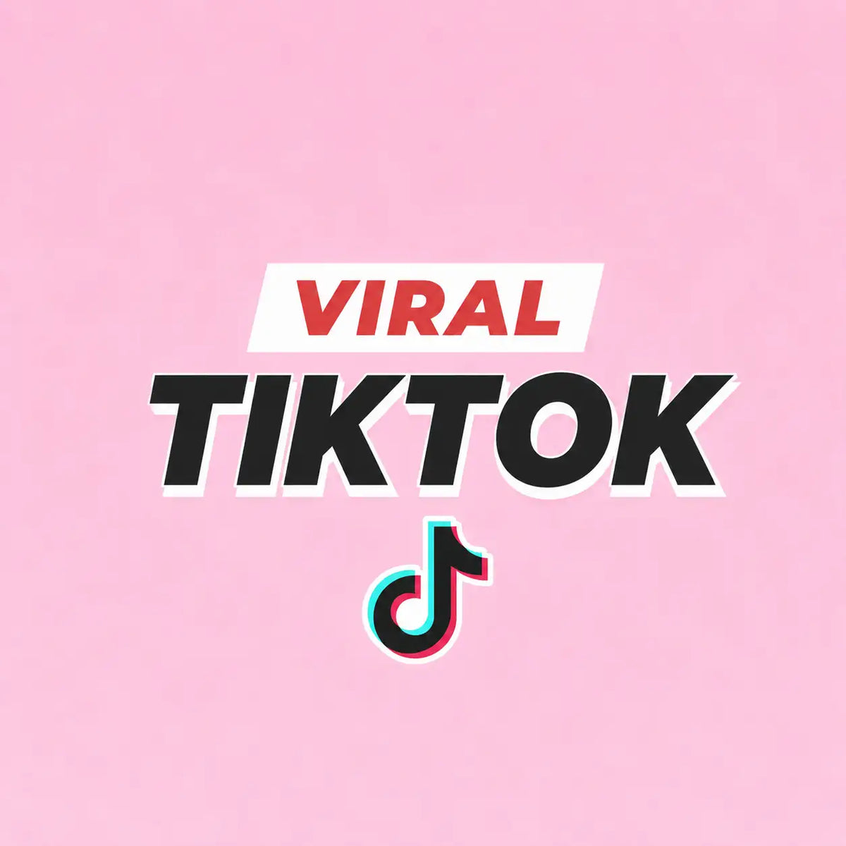 Logo TikTok viral sur un fond rose.