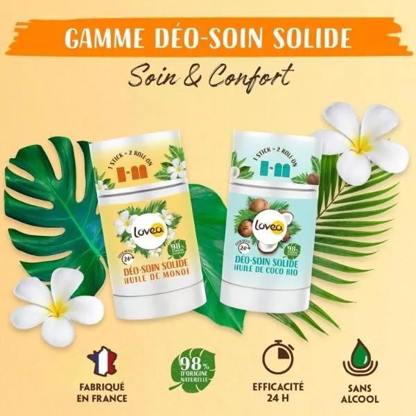 LOVEA - Déo-Soin Solide à l'huile de Coco Bio - 50g