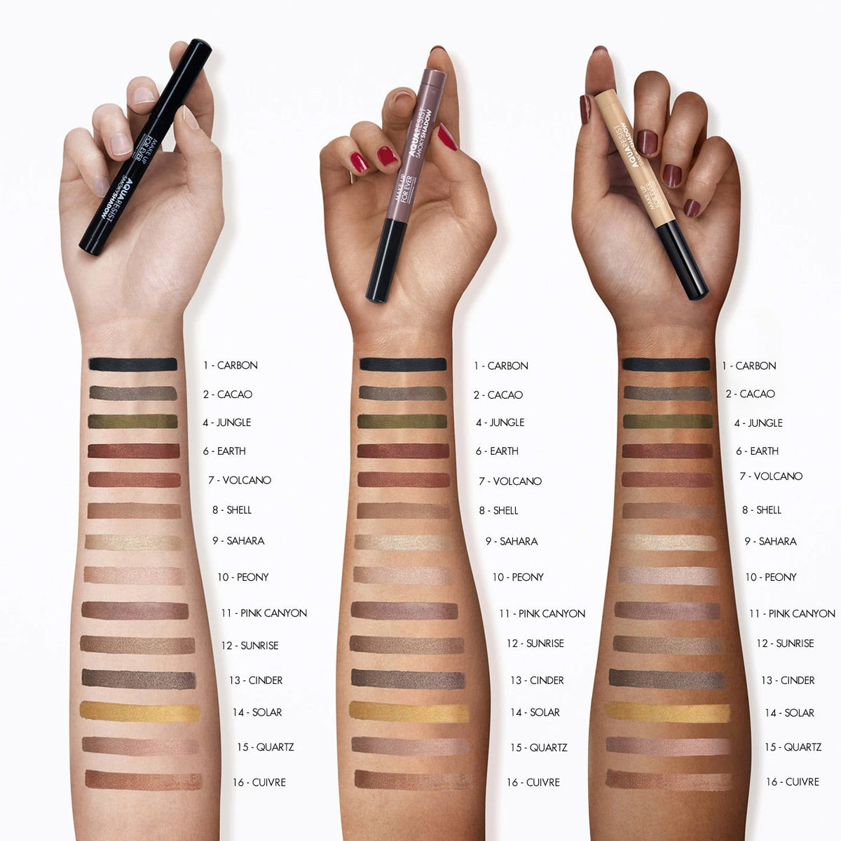 MAKE UP FOR EVER - Aqua resist smoky shadow - Fard à paupières crayon- Ref 13 cinder