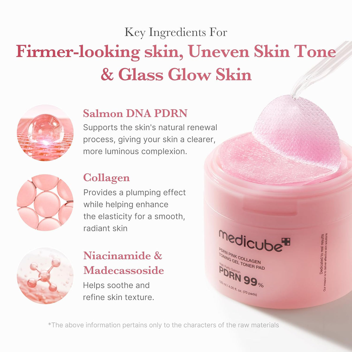 MEDICUBE - PDRN Pink Collagen Toning Gel Toner Pad - 120ml/70pads