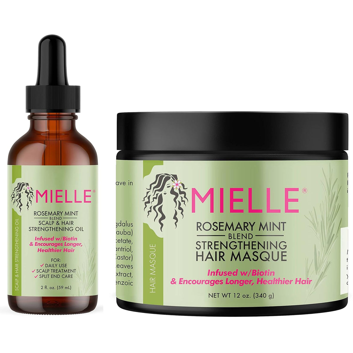 MIELLE - Rosemary Mint Strengthening Hair Masque - 340g