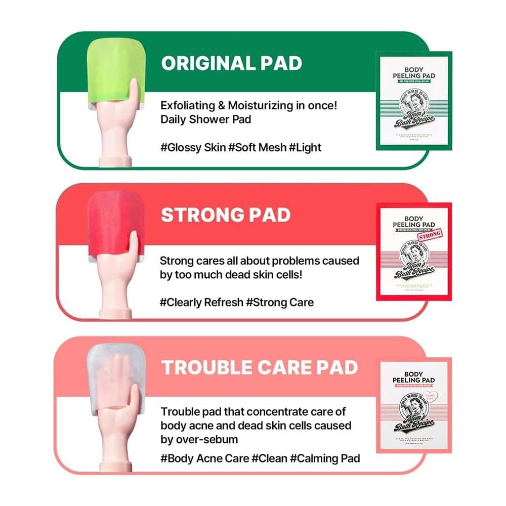 MOMS BATH RECIPE - Body Peeling Pad - réf Trouble Care Pad ( 1 pièce )