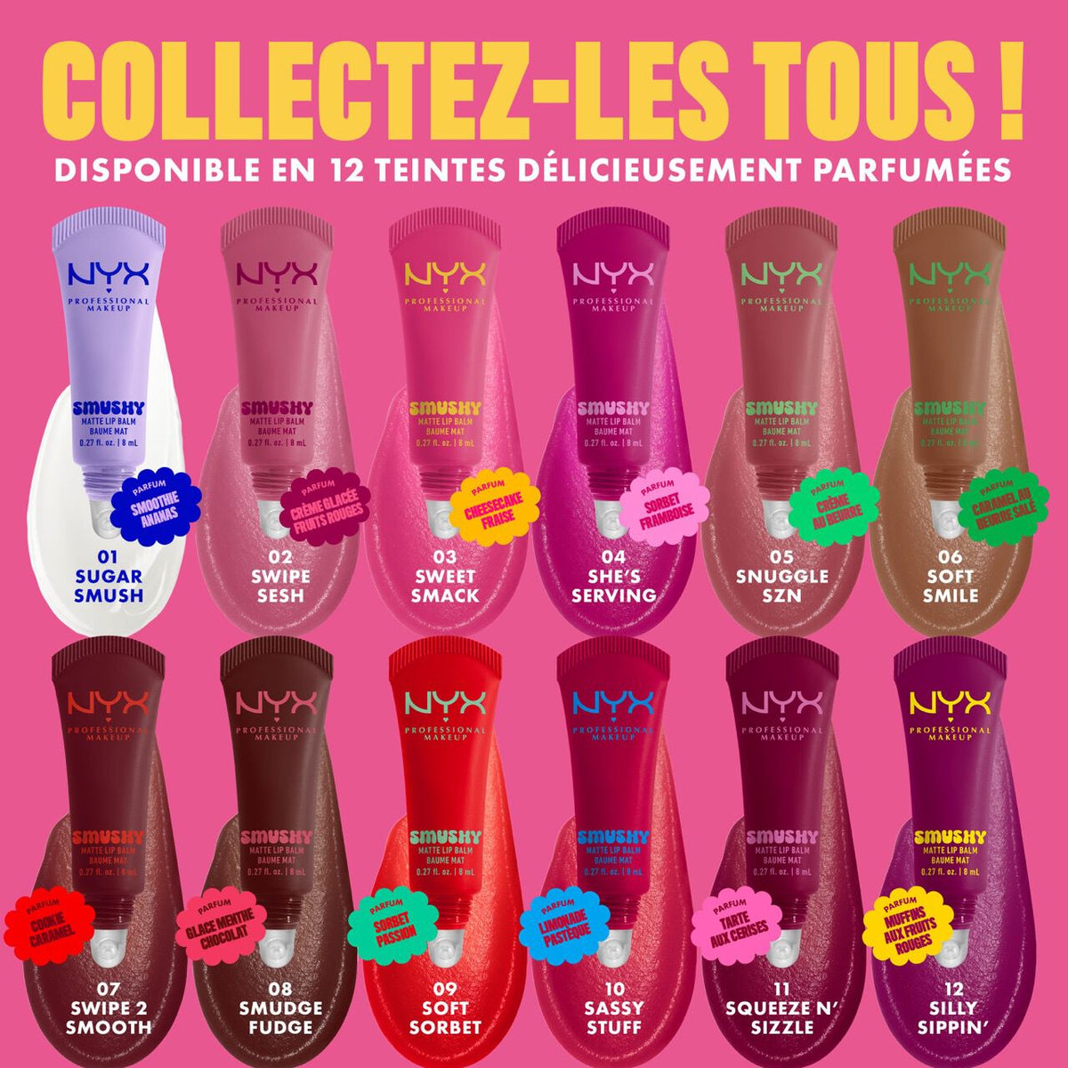 NYX - BAUME À LÈVRES MAT SMUSHY - 03 - Sweet Smack