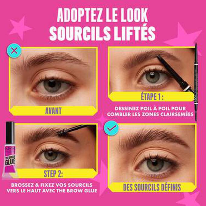 NYX - CRAYON À SOURCILS DOUBLE - EMBOUT MICRO BROW PENCIL - réf Espresso