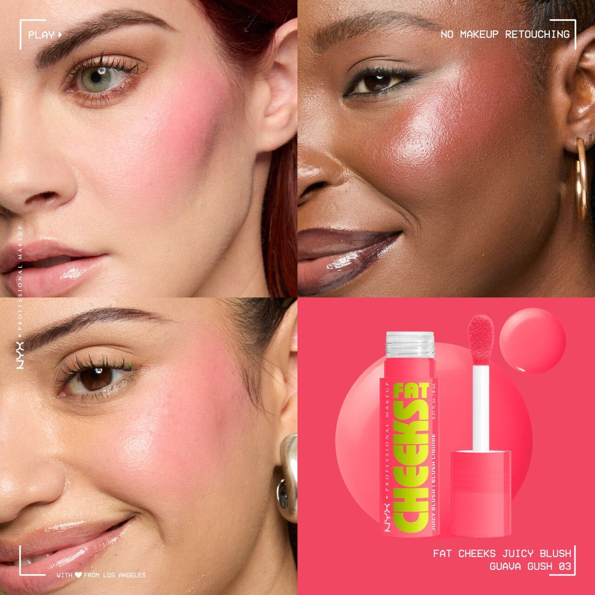 NYX - Fat Cheeks -Blush liquide hydratant - 03 Guava Gush