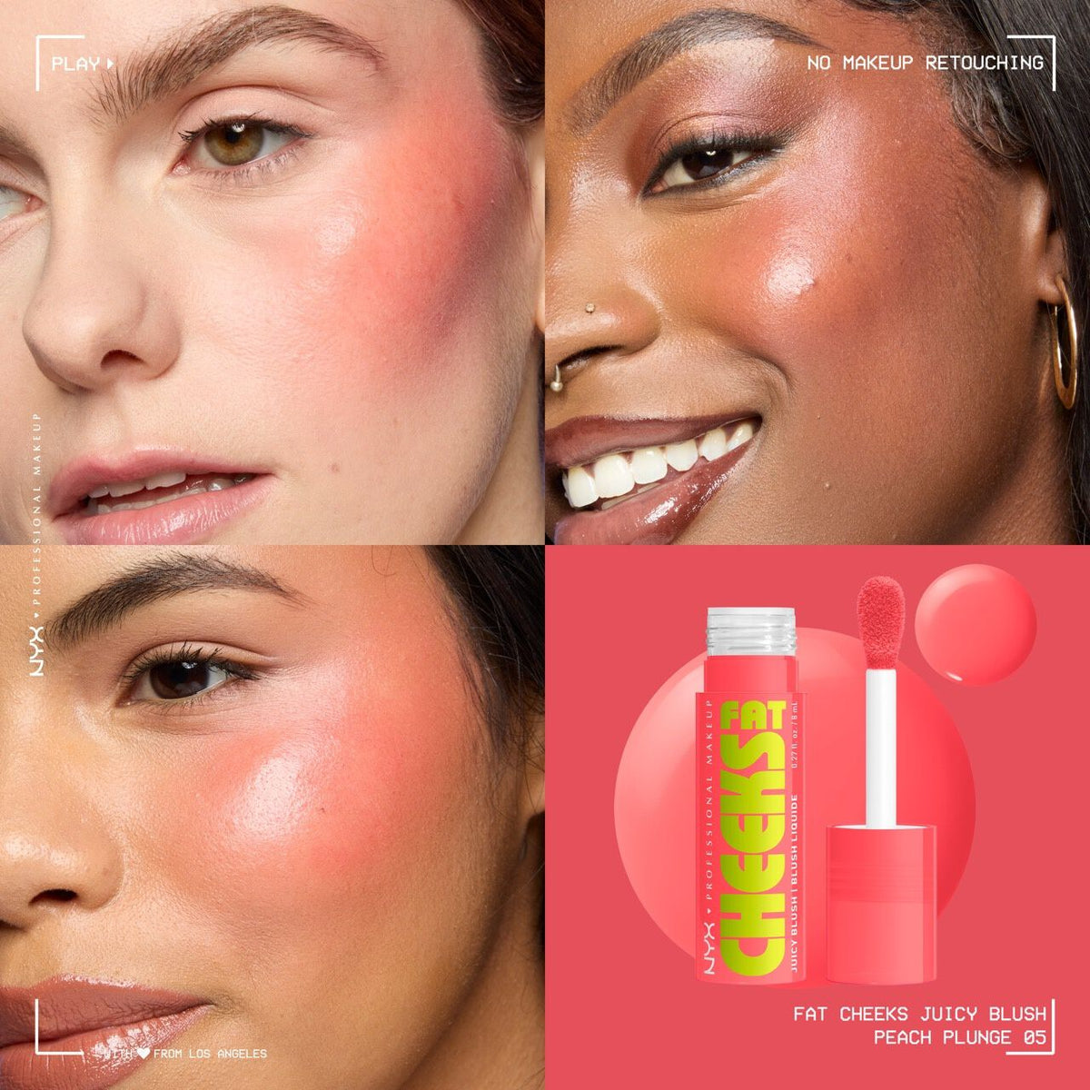 NYX - Fat Cheeks -Blush liquide hydratant - 05 Peach Plunge
