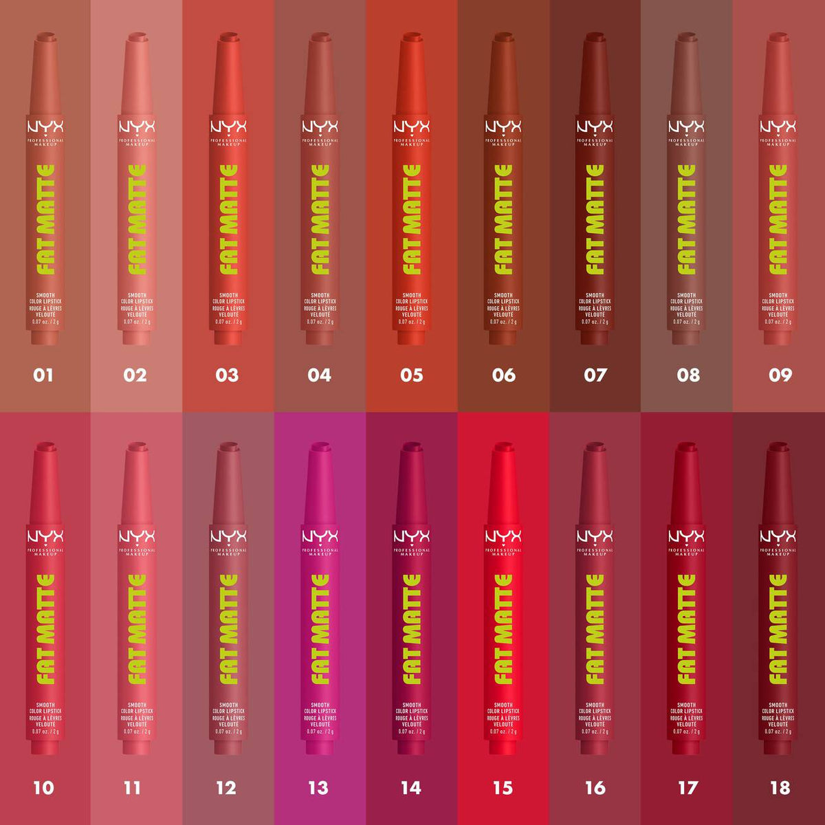 NYX - FAT MATTE ROUGE À LÈVRES MAT CONFORT- 14  Hibiscus Hug
