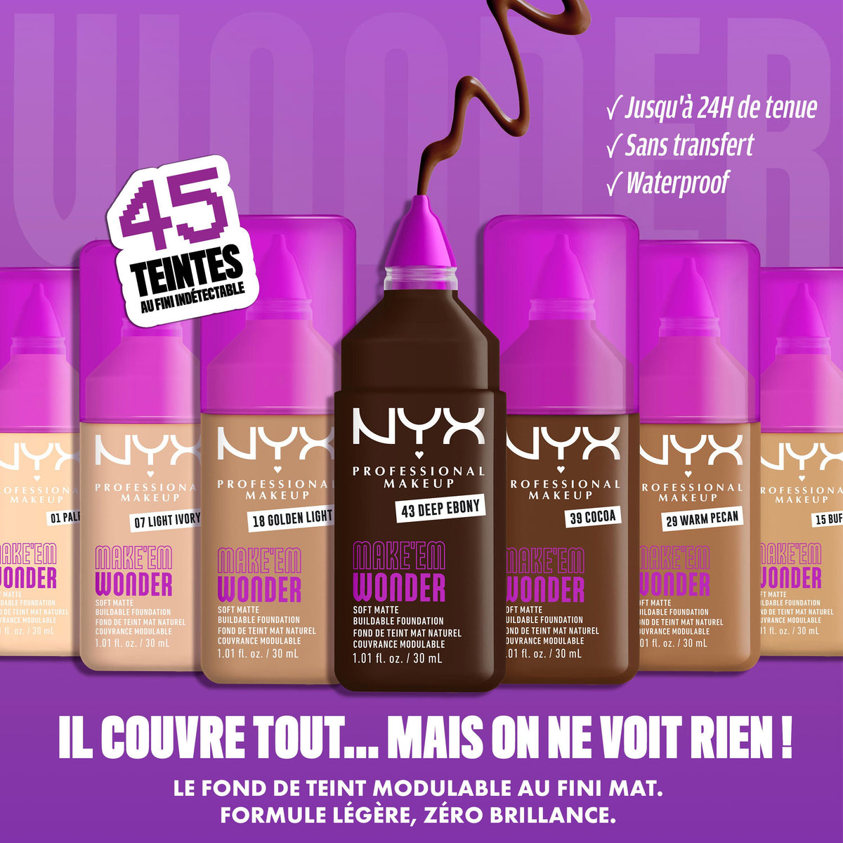 NYX - Fond de teint MAKE 'EM WONDER - réf 08 Vanilla