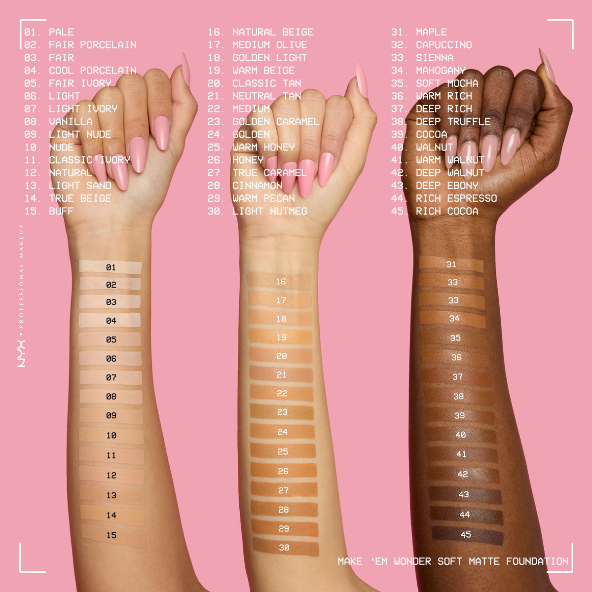 NYX - Fond de teint MAKE 'EM WONDER - réf 08 Vanilla