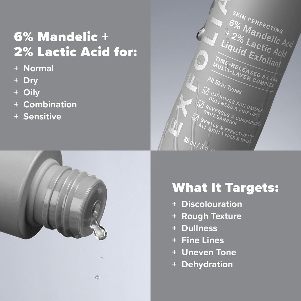 PAULA'S CHOICE - Skin Perfecting 6% Mandelic Acid + 2% Lactic Acid Liquid Exfoliant - 88ml