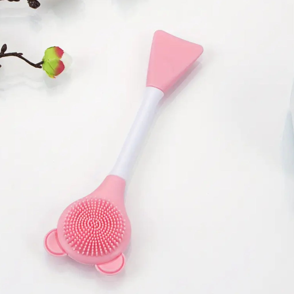 POPPIN - Pinceau en silicone 2 en 1 pour visage - réf Pink