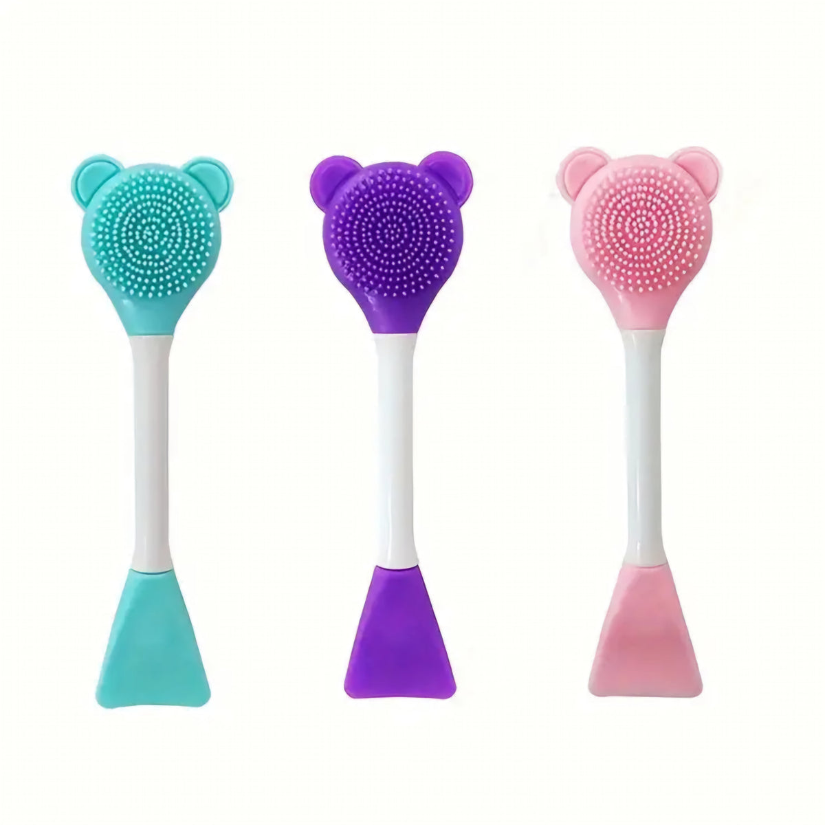 POPPIN - Pinceau en silicone 2 en 1 pour visage - réf Pink