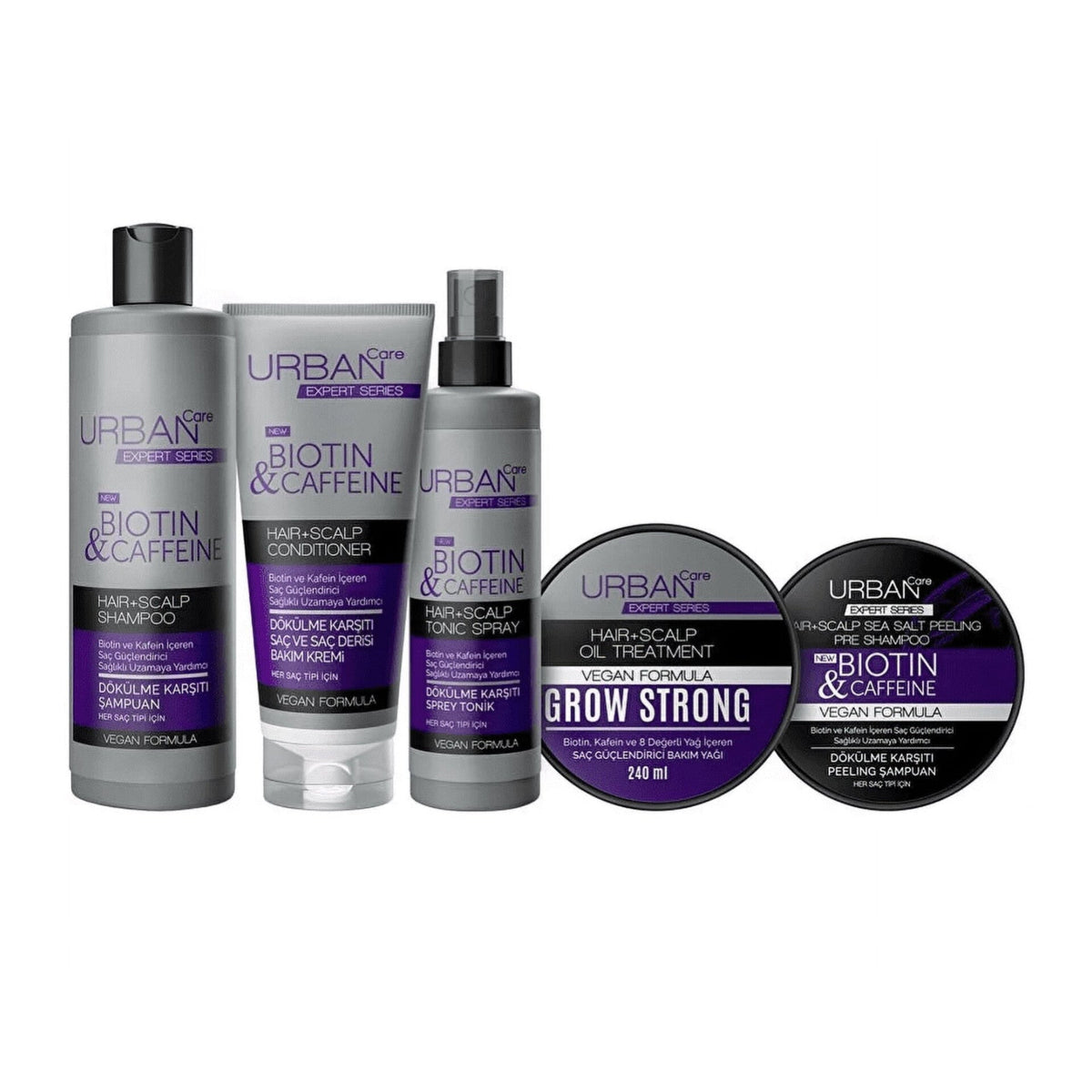 URBAN CARE - Duo Shampoo et Conditioner Biotin et Caffeine, Hair + Scalp - 350ml